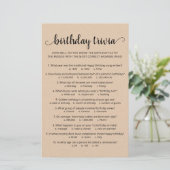 Verjaardag Trivia Spel met Antwoorden Verjaardagsf (Staand voorkant)