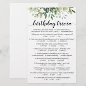 Verjaardag Trivia Spel met Antwoorden Verjaardagsf (Voorkant / Achterkant)