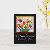 Verjaardag Tulpenschilderij Kaart (Gele Bloem)