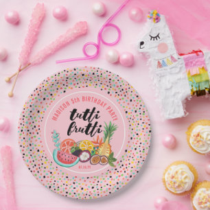 Verjaardag Tutti Frutti Papieren Feestbord Bordje