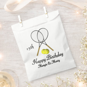 Verjaardag Tweeling Tennis Sport Gelukwensen Bedankzakje