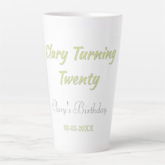Verjaardag twintig wordt groen grijs pastel retro latte mok