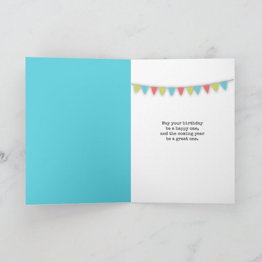 Verjaardag typemachine bedankkaart (Binnen)