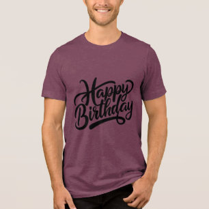 Verjaardag typografie uitspraken Tri-Blend shirt