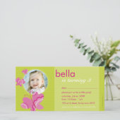 VERJAARDAG UITNODIGEN FOTOKAART :: flutterbybutter (Staand voorkant)