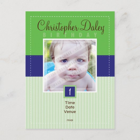 VERJAARDAG UITNODIGING:: gestikt - boy1 Uitnodiging Briefkaart (Voorkant)