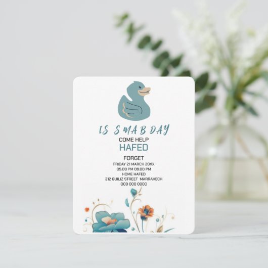 Verjaardag Uitnodiging Grappige Verjaardag Uitnodi (Staand voorkant)