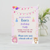 Verjaardag Uitnodiging voor kinderen (Staand voorkant)