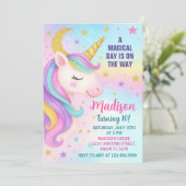 Verjaardag Unicorn Uitnodiging (Staand voorkant)