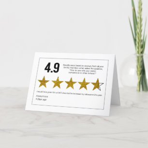 Verjaardag, vader, 4,9 Review rating van familie, Kaart