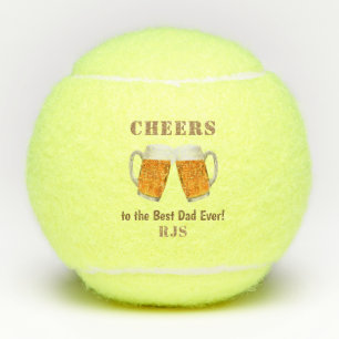 Verjaardag vader bier juichen monogram tennisballen