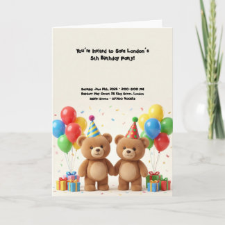Verjaardag van Adorable Teddy Bear Kaart