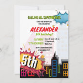 Verjaardag van alle superhelden in het stadsgebouw kaart (Voorkant)