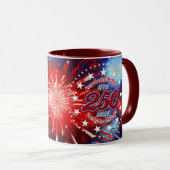 Verjaardag van Amerika Semiquin Grafisch Vuurwerk Mok (Voorkant rechts)