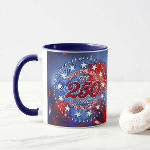 Verjaardag van Amerika Semiquin Grafisch Vuurwerk Mok