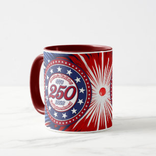 Verjaardag van Amerika Semiquin Grafische Vuurwerk Mok