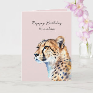 Verjaardag van Blush Cheetah Kaart