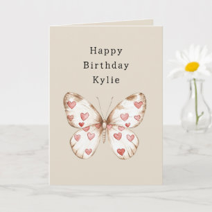 Verjaardag van Butterfly Hearts Kaart
