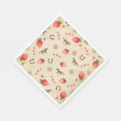 Verjaardag van de aardbeienstormloop servet (Hoek)