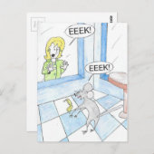 Verjaardag van de bange muis briefkaart (Voorkant / Achterkant)