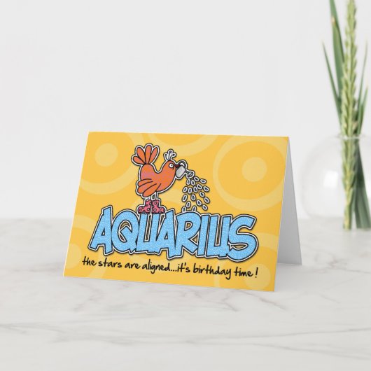 Verjaardag van de dierenriem - Aquarius Kaart (Voorkant)