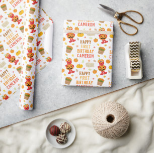 Verjaardag van de Elmo Herfst in Sesamstraat Cadeaupapier