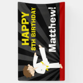 Verjaardag van de Jongen van de Riem van de Karate Spandoek (Verticaal)