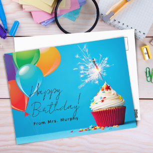 Verjaardag van de juf of meester briefkaart