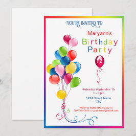 Verjaardag van de kleurrijke ballonnen kaart