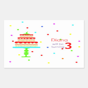 Verjaardag van de kleurrijke kinderen rechthoekige sticker