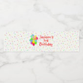 Verjaardag van de kleurrijke kinderen waterfles etiket (Enkel label)