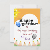 Verjaardag van de leraar kaart (Voorkant)