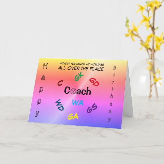 Verjaardag van de Netball Coach Kaart (Gele Bloem)