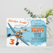 Verjaardag van de piloot van het vliegtuig kaart (Staand voorkant)