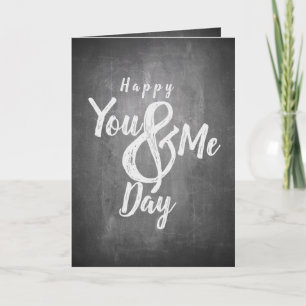 Verjaardag van de relatie in krijtbord uitziend kaart