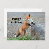Verjaardag van de Staande Rode Vos Briefkaart (Voorkant / Achterkant)