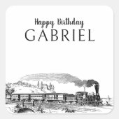 Verjaardag van de  stoommachine vierkante sticker (Voorkant)