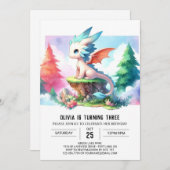 Verjaardag van de Sweet Magical Dragon Kaart (Voorkant / Achterkant)