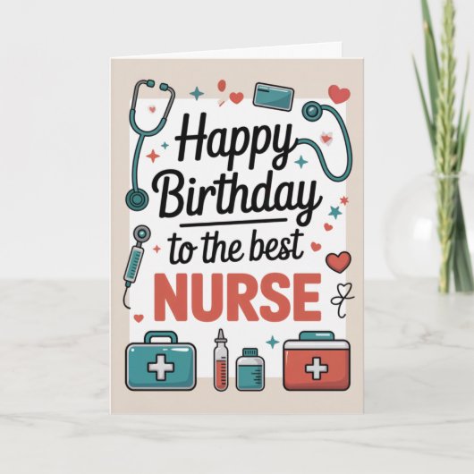 Verjaardag van de verpleegster kaart (Voorkant)