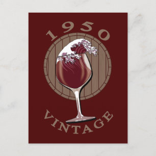 Verjaardag van de wijnliefhebber - 1950 briefkaart