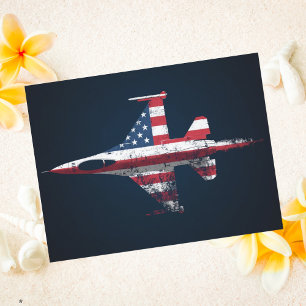 Verjaardag van een Amerikaans patriottisch straalj Briefkaart