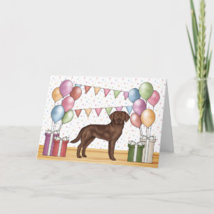 Verjaardag van een chocoladebruine Labradors retri Kaart