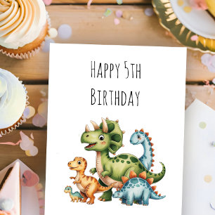 Verjaardag van een leuk persoonlijk dinosaurus voo kaart