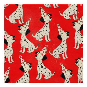 Verjaardag van een vintage hond perfect poster