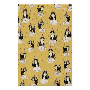 Verjaardag van een vintage kat perfect poster