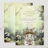 Verjaardag van Enchanted Forest Girl Kaart (Voorkant / Achterkant)