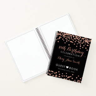 Verjaardag van Guestbook achttiende nam Goud Notitieboek