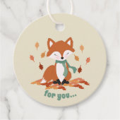 Verjaardag van herfst Fox Woodland Bedankjes Labels (Voorkant)