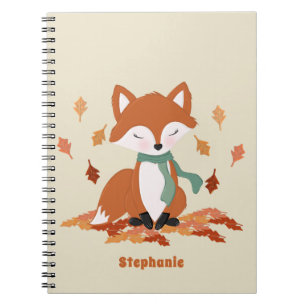 Verjaardag van herfst Fox Woodland Notitieboek