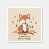 Verjaardag van herfst Fox Woodland Servet (Voorkant)